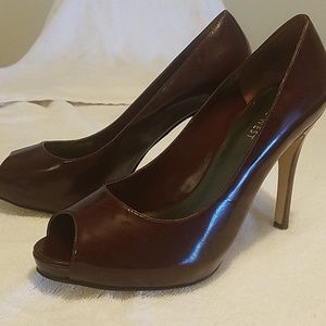 Nine West patent leather peep toe heels